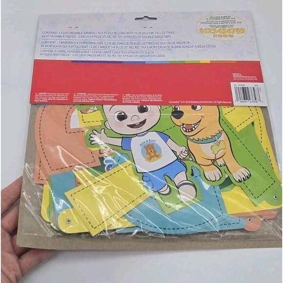 COCOMELON birthday party supplies jumbo LETTER BANNER add an age Customize New - Picture 5 of 9